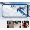 Průhledný 3v1 kryt pro iPhone 13 Pro Max s gelovým rámem, modrý