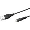 Dátový USB kábel CELLY s microUSB konektorom, nylonový obal, 1 m, čierny