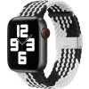 Pletený látkový řemínek pro Apple Watch 38 / 40 / 41 mm - černý a bílý