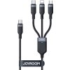 Joyroom Multi-Use Series S-A18 4in1 USB-A - USB-C / USB-C / Lightning / micro USB kábel 1.2m - black