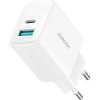 Joyroom JR-TCF21 Network Charger USB-C/USB-A 20W PD/QC 3.0 - white