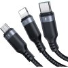 Kábel Joyroom Multi-Use Series S-A18 3v1 USB-A - Lightning / USB-C / micro USB 0,3 m - čierny