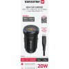 SWISSTEN CL ADAPTÉR USB-C PD + USB-A, 20W ČIERNY + KÁBEL USB-C / USB-C, 1 M