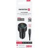 SWISSTEN CL ADAPTÉR USB-C PD + USB-A, 38W ČIERNY + KÁBEL USB-C / USB-C, 1 M