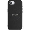 Pouzdro Guess PU Grained Classic Logo s MagSafe pro iPhone 16e - černé