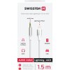 AUDIO ADAPTÉR SWISSTEN TEXTILE LIGHTNING (samec) / 3,5 mm JACK (samec) 1,5 M BIELÝ