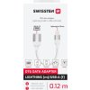 OTG ADAPTÉR SWISSTEN TEXTILE LIGHTNING (samec) / USB-A (samice) 0,12 M BÍLÝ