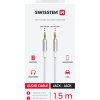 AUDIO KABEL SWISSTEN TEXTILE JACK (samec) / JACK (samec) 1,5 M BÍLÝ