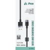 iPEAX TEXTILNÍ KABEL USB-A / LIGHTNING 1,5M, USB 2.0 ČERNÝ