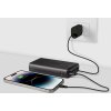 Rychlonabíjecí powerbanka: 20 000 mAh, 2 USB porty, černá
