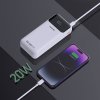Powerbanka Dudao K15Pro 20000mAh 22,5W PD USB-C / USB-A / Vestavěné kabely Lightning a USB-C - bílá