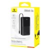 Powerbanka Baseus Bipow 2 20000mah 20W s digitálním displejem a vestavěným kabelem USB-C - černá