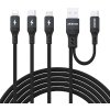 Kabel Dudao L3W USB-A/USB-C na Lightning/USB-C/MicroUSB 66W - černý