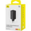 Nabíjačka Baseus GaN6 Pro 100W 2 x USB-C 2 x USB-A s čiernym káblom USB-C 100W 1m - čierna