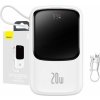 Baseus Qpow Digital Display Power Bank with Fast Charging 10000mAh 20W QC/PD/SCP/FCP with Built-in Lightning Cable White
