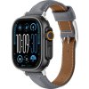 Kožený řemínek AmazingThing Class Band pro Apple Watch 45 / 46 / 49 mm - šedý