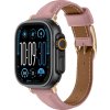 Kožený řemínek AmazingThing Class Band pro Apple Watch 45 / 46 / 49 mm - růžový