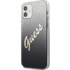 Guess GUHCP12SPCUGLSBK tvrdý kryt pre iPhone 12 mini 5,4" čierny/čierny s trblietavým gradientným písmom