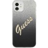 Guess GUHCP12SPCUGLSBK tvrdý kryt pre iPhone 12 mini 5,4" čierny/čierny s trblietavým gradientným písmom