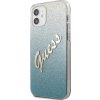 Guess GUHCP12SPCUGLSBL pevný kryt pre iPhone 12 mini 5,4" modro/modrý s trblietavým gradientným písmom