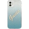 Guess GUHCP12SPCUGLSBL pevný kryt pre iPhone 12 mini 5,4" modro/modrý s trblietavým gradientným písmom