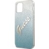 Guess GUHCP12SPCUGLSBL pevný kryt pre iPhone 12 mini 5,4" modro/modrý s trblietavým gradientným písmom