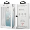 Guess GUHCP12SPCUGLSBL pevný kryt pre iPhone 12 mini 5,4" modro/modrý s trblietavým gradientným písmom