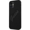 Guess GUHCP12SLSVSBK pevný kryt pro iPhone 12 mini 5,4" černý/černý s motivem Script Vintage