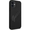 Guess GUHCP12SLSVSBK pevný kryt pro iPhone 12 mini 5,4" černý/černý s motivem Script Vintage