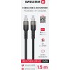 SWISSTEN DATOVÝ VIDEO KABEL USB 4.0, USB-C, 240W, 8K@60Hz, 40 GB/s, TB3 & TB4, 1,5 M ČERNÝ