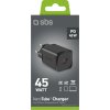 SBS TETRGAN1C45W 45W GaN USB-C nástenná nabíjačka s napájaním - čierna