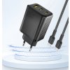 Nabíjačka do siete Dudao A29 65W GaN 2 x USB-C + 1 x USB-A - čierna