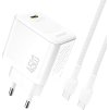Nabíjačka do siete Dudao A28C 45W GaN + kábel USB-C - biela
