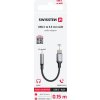 AUDIO ADAPTÉR SWISSTEN TEXTILE USB-C (samec) / 3,5mm AUX 0,15 M ČERNÝ