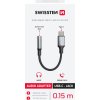 AUDIO ADAPTÉR SWISSTEN TEXTILE USB-C (samec) / 3,5 mm AUX 0,15 M ČIERNY