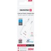 SWISSTEN TENKÝ SÍŤOVÝ ADAPTÉR GaN USB-C + USB-A 30W BÍLÝ