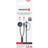 SWISSTEN MAGNETICKÝ KABEL 2v1 PRO SAMSUNG GALAXY WATCH A USB-C, USB-C (USB-A) 1.2 M ČERNÝ