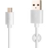 Set autonabíjačky FIXED s USB výstupom a USB/USB-C kábla, 1 meter, 12W, biela