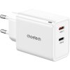 Choetech PD6013, GaN, 2x USB-C, síťová nabíječka PD65W (bílá)