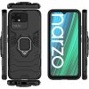 Odolný hybridní kryt Ring Armor + magnetický držák Realme Narzo 50A černý