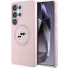Karl Lagerfeld Liquid Silicone K&CH Heads MagSafe Zadní Kryt pro Samsung Galaxy S25 Ultra Pink