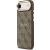 Guess PU Leather 4G Gold Frame MagSafe Zadní Kryt pro iPhone Air Brown