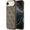 Guess PU Leather 4G Gold Frame MagSafe Zadní Kryt pro iPhone Air Brown