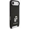 Karl Lagerfeld Saffiano Crossbody Popruh Metal Karl and Choupette Zadní Kryt pro iPhone Air Black