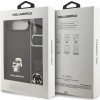 Karl Lagerfeld Saffiano Crossbody Popruh Metal Karl and Choupette Zadní Kryt pro iPhone Air Black