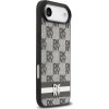 DKNY PU Leather Checkered Pattern and Stripe Zadní Kryt pro iPhone Air Black