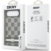 DKNY PU Leather Checkered Pattern and Stripe Zadní Kryt pro iPhone Air Black