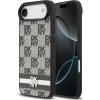 DKNY PU Leather Checkered Pattern and Stripe Zadní Kryt pro iPhone Air Black