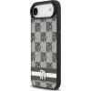 DKNY PU Leather Checkered Pattern and Stripe Zadný Kryt pre iPhone Air Black