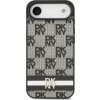 DKNY PU Leather Checkered Pattern and Stripe Zadní Kryt pro iPhone Air Black